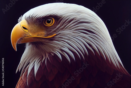 Obraz na płótnie Head portrait of eagle as animal wildlife illustration