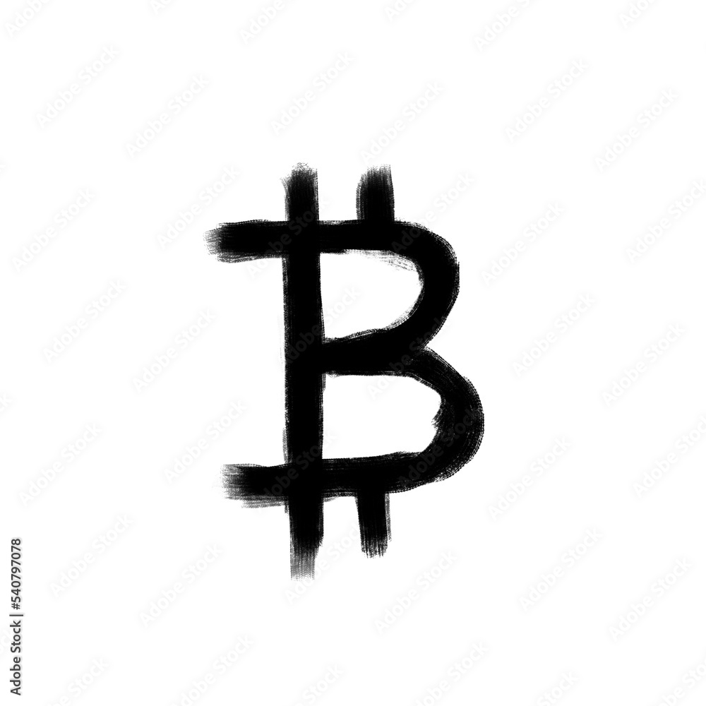 Hand drawn bitcoin icon sketch Hand drawn bitcoin icon sketch