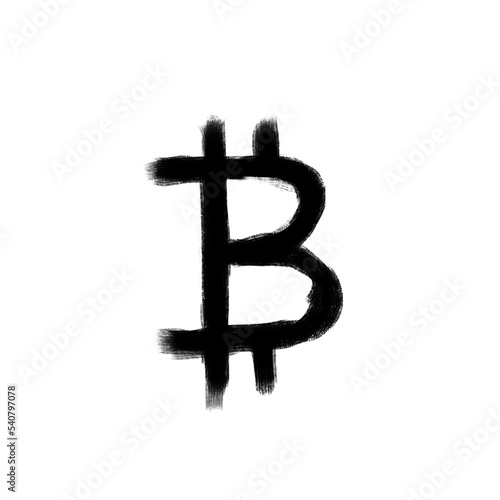 Hand drawn bitcoin icon sketch