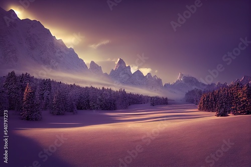 sunrise in the mountains © AiCreatorArt