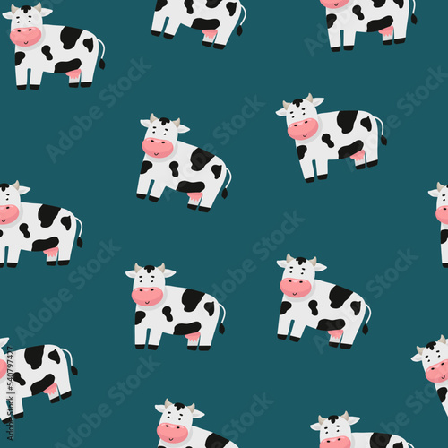 cow and milk seamless pattern Perfect for fabric, wrapping paper or nursery decor.