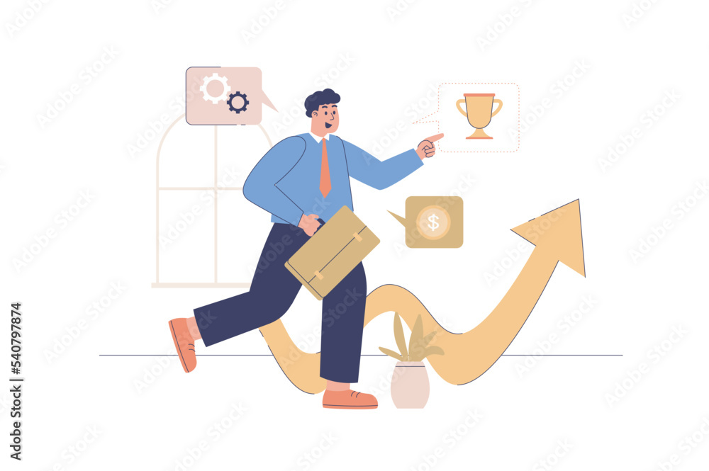 Career opportunities web concept with people scene. Businessman pointing forward looking for new startups for investment and development. Character situation in flat design. Vector illustration. Career opportunities web concept with people scene. Businessman pointing forward looking for new startups for investment and development. Character situation in flat design. Vector illustration.