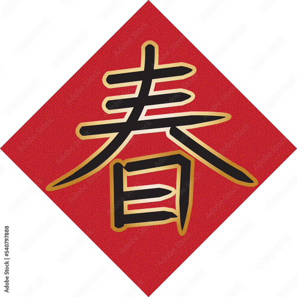 Chinese New Year Decoration Spring in Chinese text Chinese New Year Decoration Spring in Chinese text