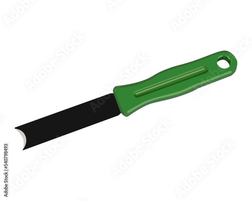 Vector Illustration Tile Grout Rake Flooring Tools with isolated on white background. Carpentry hand tools