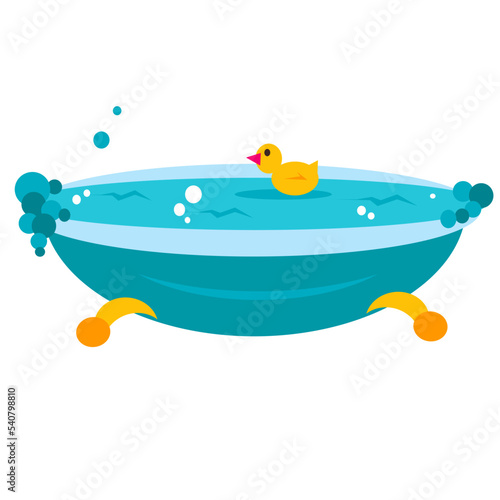 Obraz na plátně Vector illustration of a bathtub with legs