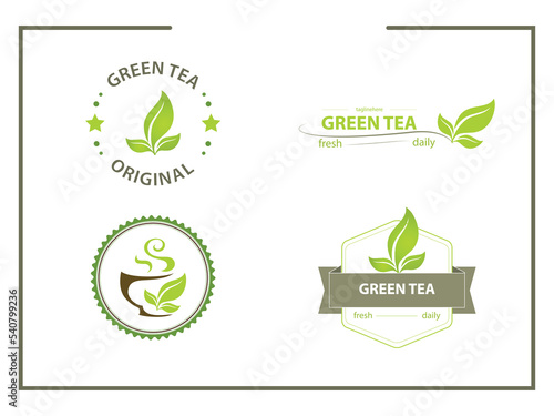 Set Collection Tea Leaf Logo Design Template. Icon For Tea Shop, Tea Store, Packaging Product.