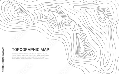 Fototapeta Line contour topographic map