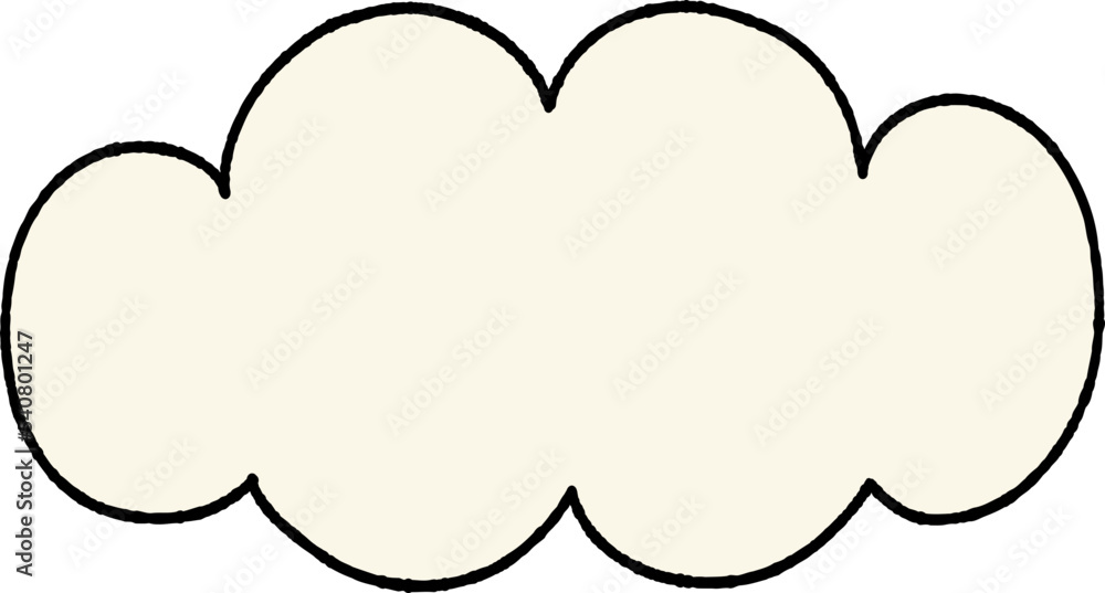 Cloud decoration, Hand drawn line art style vector illustration. Cloud decoration, Hand drawn line art style vector illustration.