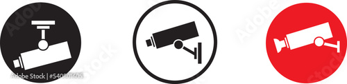 Set of security or surveillance camera icons. Security camera icon. surveillance camera symbol. Vector EPS 10. Isolated on white background
