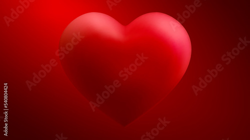 Wallpaper Mural 3d red heart balloon vector. Valentine background romantic design. Pink love illustration. Torontodigital.ca