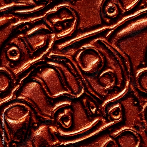 I am looking at a close-up of a rust texture. It is an abstract pattern of orange and brown with hints of black. The surface is bumpy and textured, and there are small cracks throughout the image.