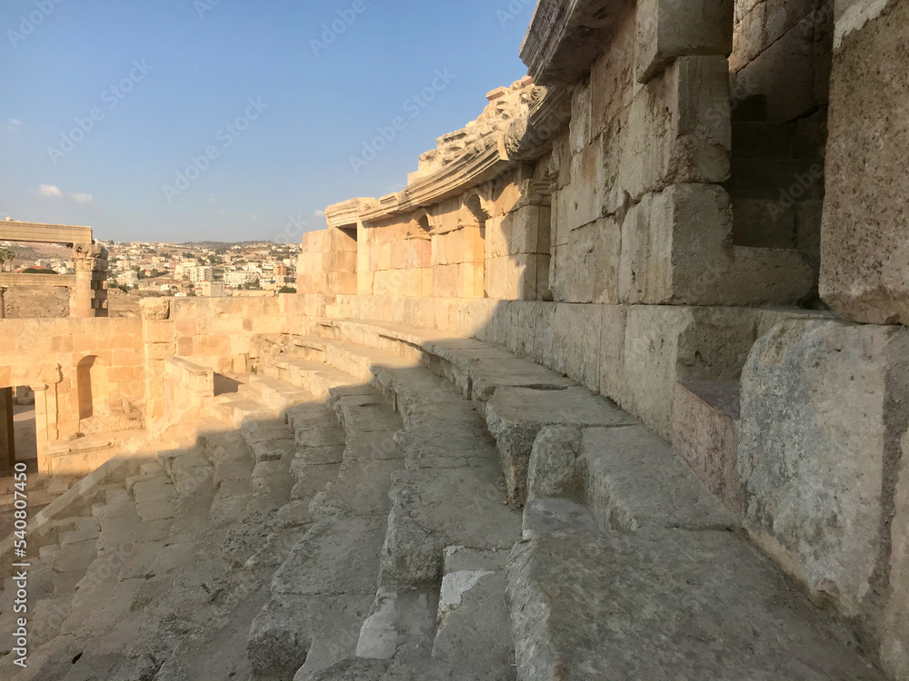 Jerash, Jordan, November 2019 - A statue of a stone building