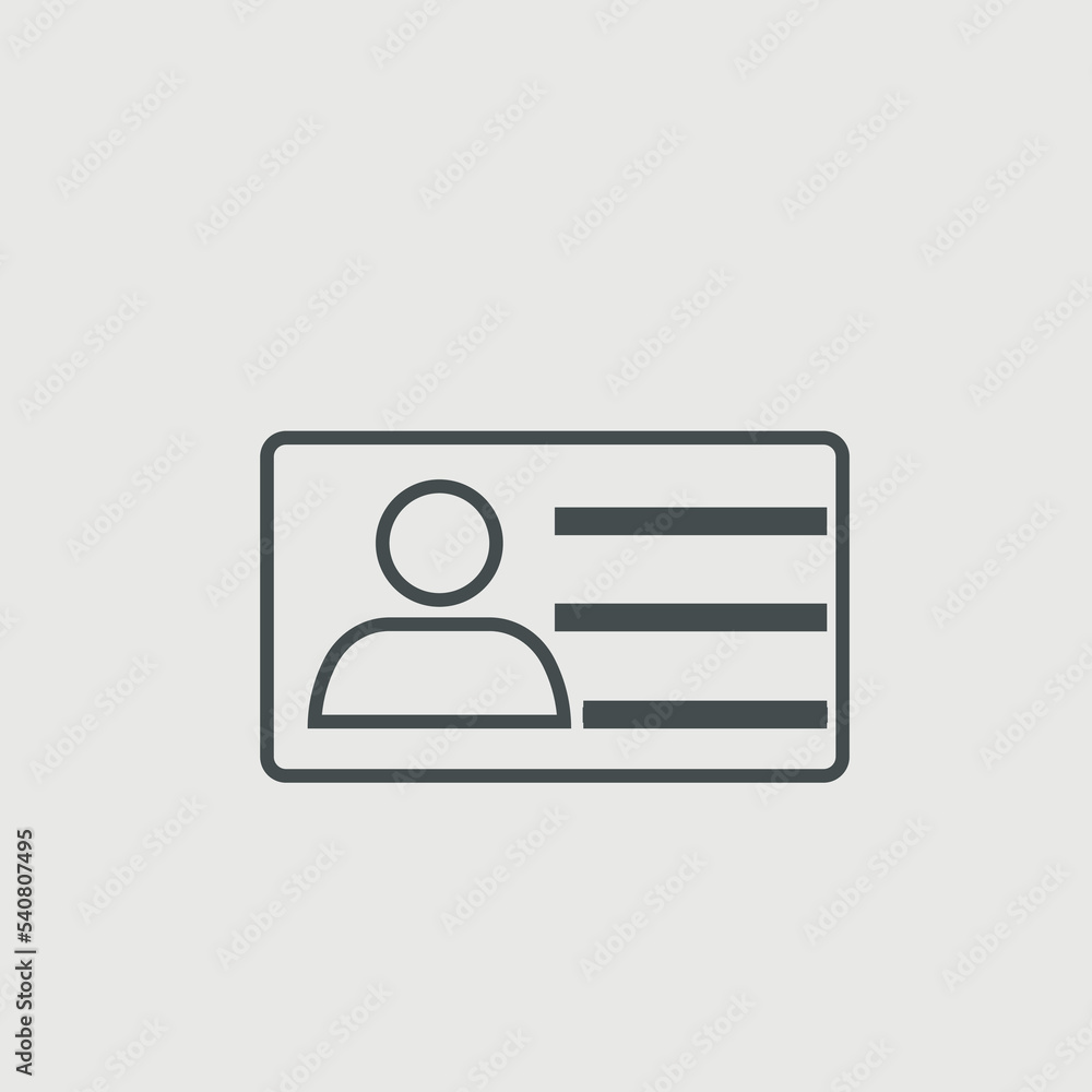 Identity card vector icon illustration sign Identity card vector icon illustration sign