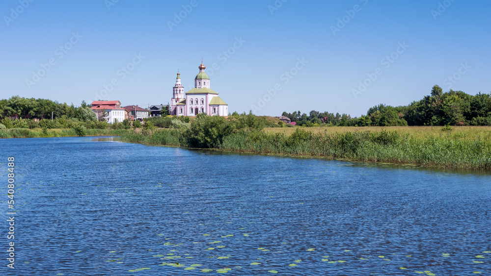 View of Elias Church on the Kamenka River, Suzdal.