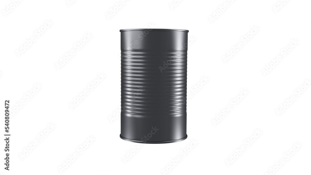 Empty cilinder steel tin can for food, fruits or vegetables in silver colour isolated on transparent background. Canned food concept. 3D render Empty cilinder steel tin can for food, fruits or vegetables in silver colour isolated on transparent background. Canned food concept. 3D render