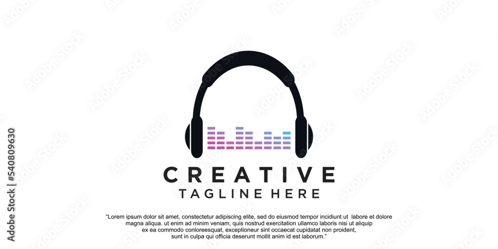 Music logo design with gradient stylewith modern concept Premium Vector Music logo design with gradient stylewith modern concept Premium Vector