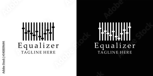 Equalizer logo design with modern concept Premium Vector