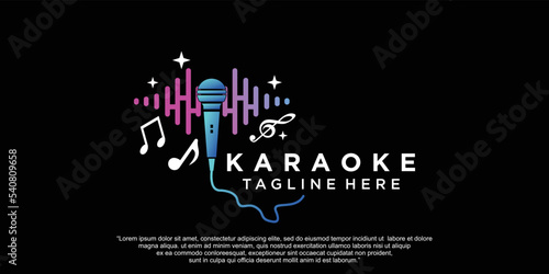Karaoke logo design with modern concept Premium Vector