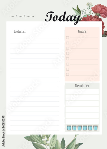 Daily planner design, ready for print