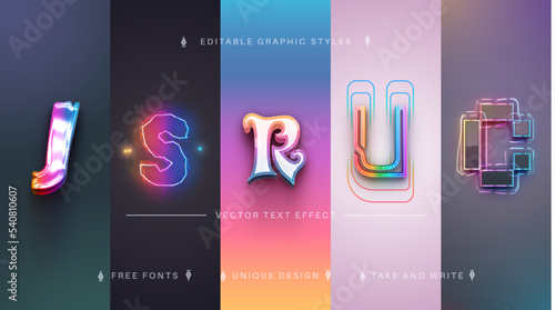 Set 5 Dreams Editable Text Effects, Font Styles