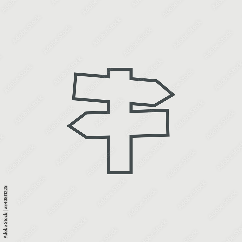 Fototapeta premium Direction post vector icon illustration sign