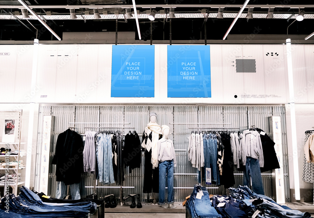 Clothes Shop Outlet Banner Mockup Stock Template Adobe Stock