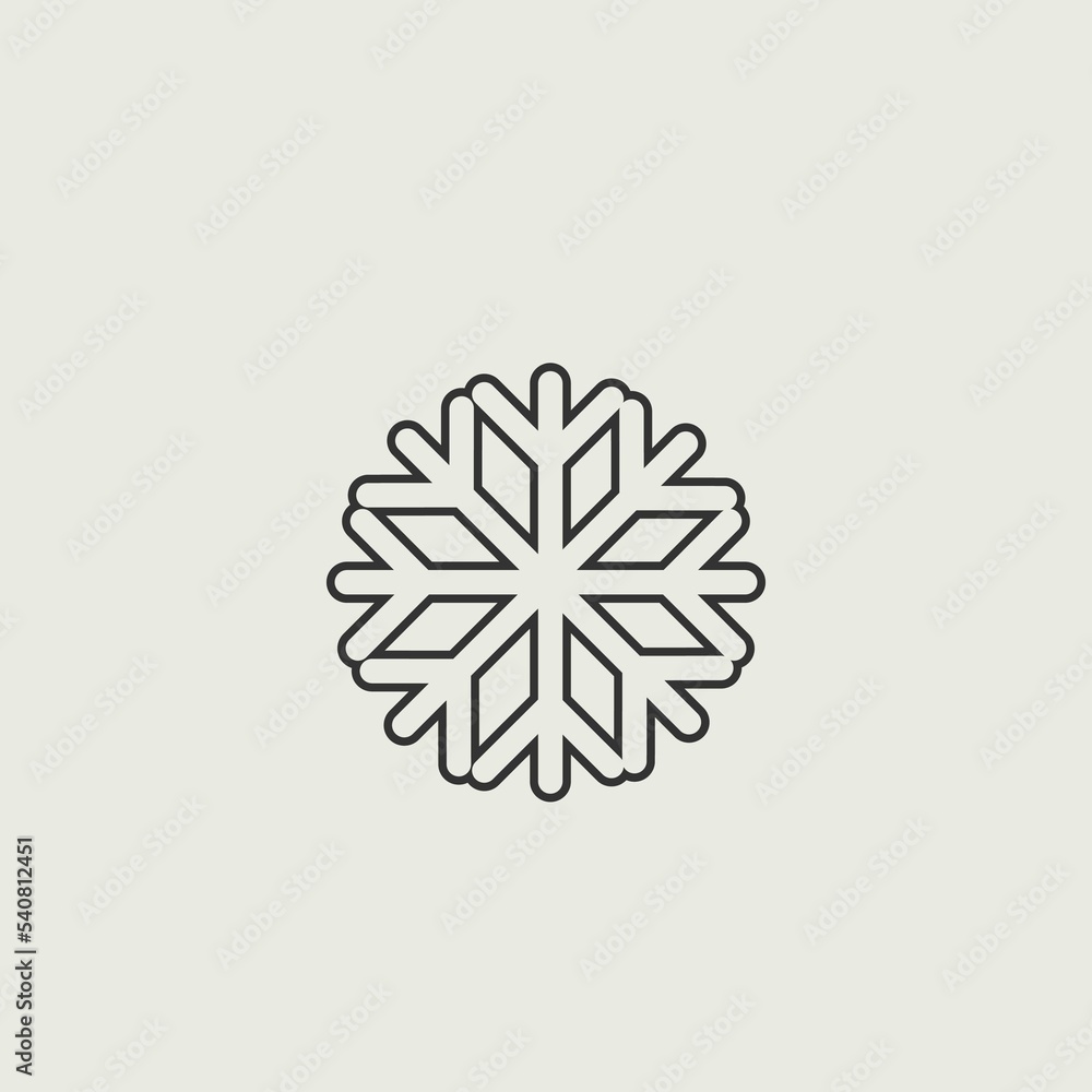 Snowflake vector icon illustration sign Snowflake vector icon illustration sign