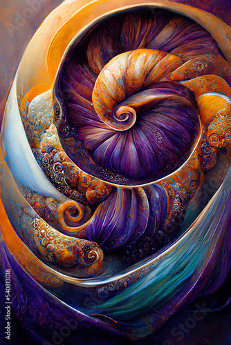 Nautilus  imaginary nautilus  alien nautilus  structure  pattern  colorful  illustration
