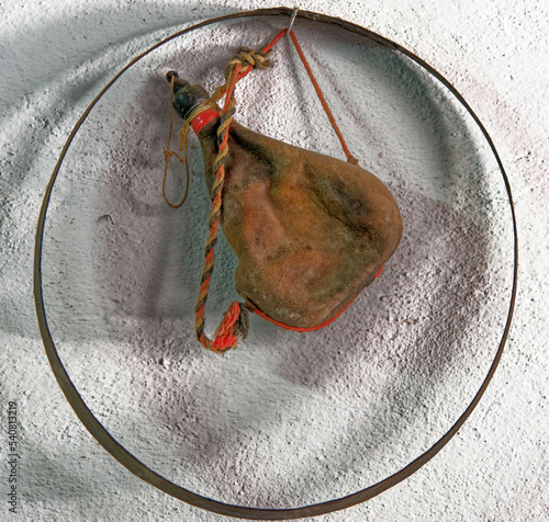 Vintage display - Traditional wineskin made of leather