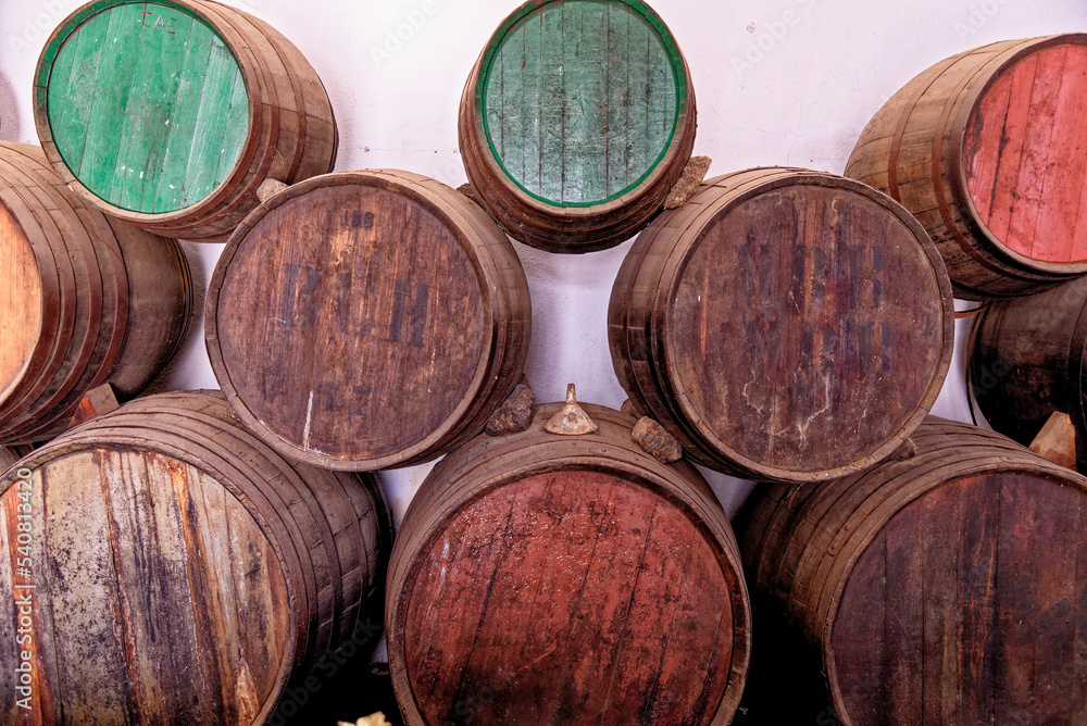 Wooden barrels on Lanzarote - Spain