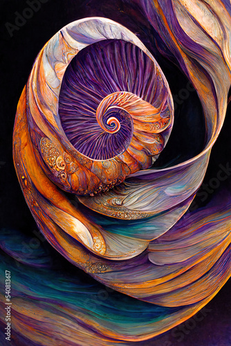 Nautilus  imaginary nautilus  alien nautilus  structure  pattern  colorful  illustration