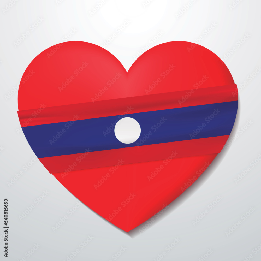 Heart with Laos flag Heart with Laos flag