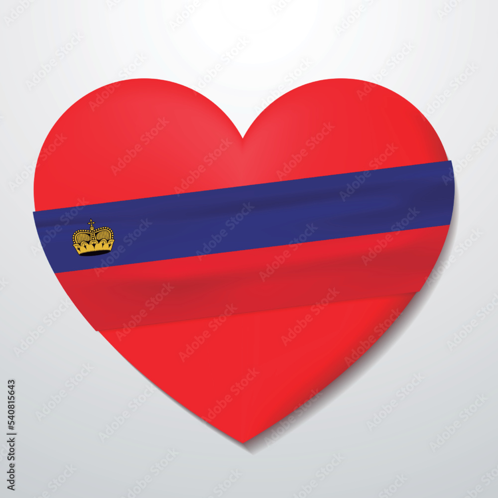 Heart with Liechtenstein flag Heart with Liechtenstein flag