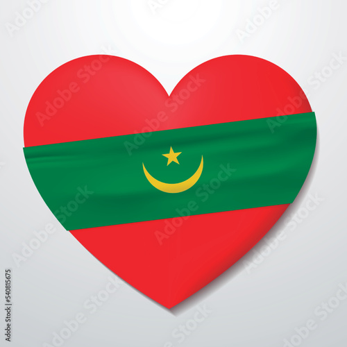 Free Download Heart with Mauritania flag - GFXLoad