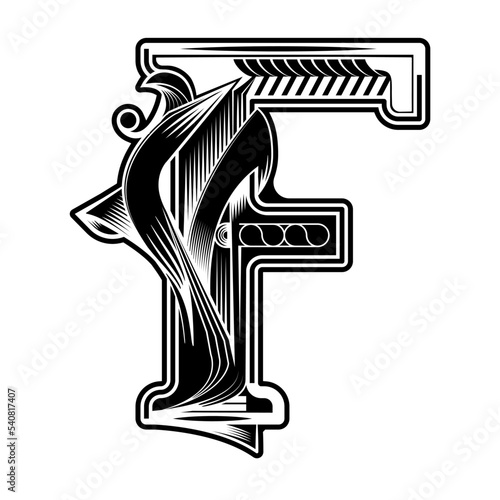 Capital letter, Letra ilustrada con estilo neo barroco, puede utilizarse para decorar diseños o para darle un toque elegante a algún texto