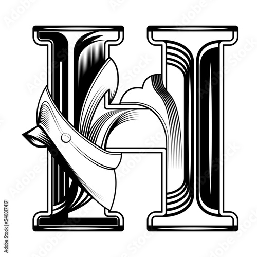 Capital letter, Letra ilustrada con estilo neo barroco, puede utilizarse para decorar diseños o para darle un toque elegante a algún texto