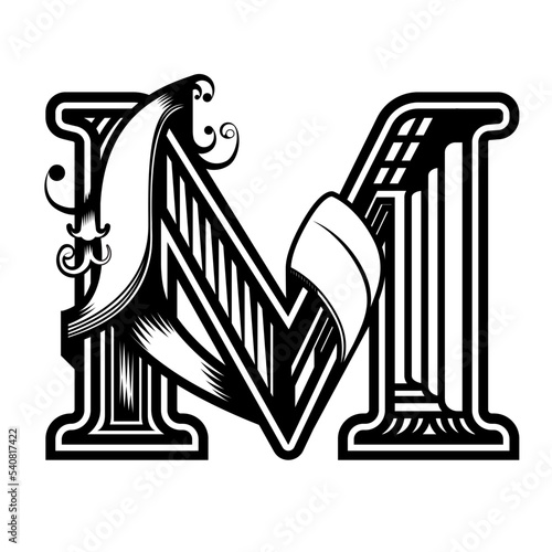 Capital letter, Letra ilustrada con estilo neo barroco, puede utilizarse para decorar diseños o para darle un toque elegante a algún texto