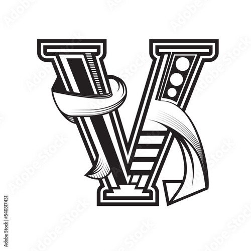 Capital letter, Letra ilustrada con estilo neo barroco, puede utilizarse para decorar diseños o para darle un toque elegante a algún texto
