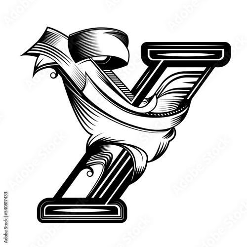 Capital letter, Letra ilustrada con estilo neo barroco, puede utilizarse para decorar diseños o para darle un toque elegante a algún texto