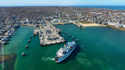 Nantucket Ferry at Harbor in New England Aerial © Christopher Seufert 