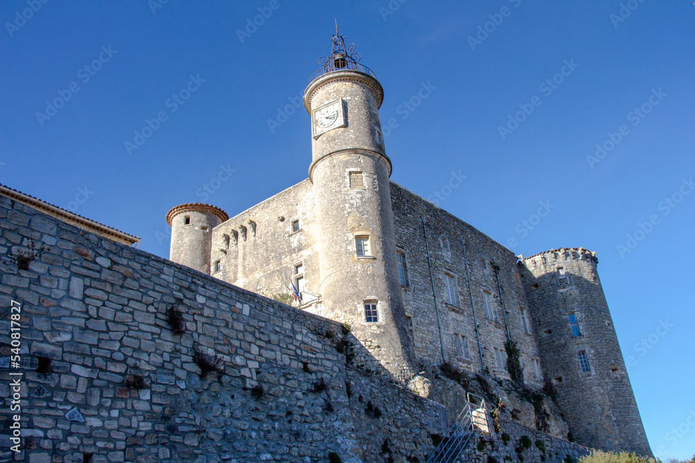 Castle of Lussan, attractive village in the countryside of the Gard department in France.