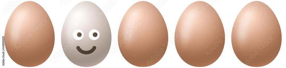 Happy Easter, easter eggs with cute smiling emoji face illustration Happy Easter, easter eggs with cute smiling emoji face illustration