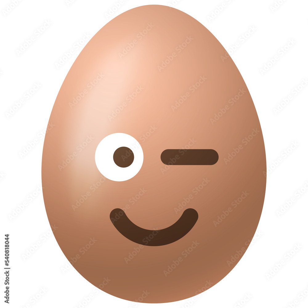 Fototapeta premium Happy Easter, easter eggs with cute smiling emoji face illustration