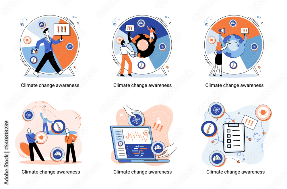 Change climate awareness metaphor, saving planet, World Environment Day, global warming ecological problems. human-induced observed and projected long-term changes mean climate. Nature saving strategy