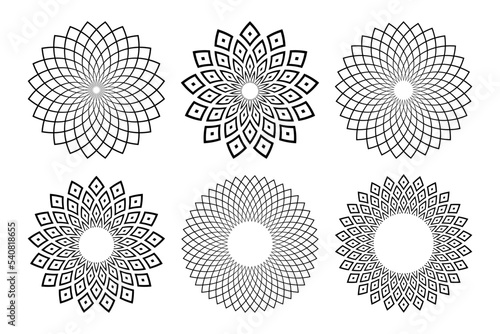 Abstract Geometric Circle Radial Patterns.