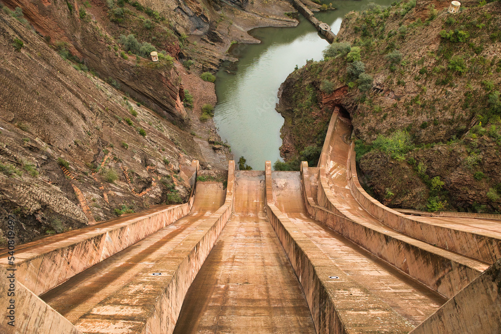 Hydroelectric power plant photograph of its dam Hydroelectric power plant photograph of its dam