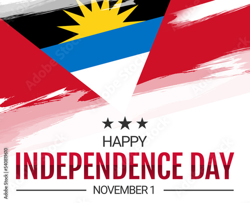 Happy Independence Day Antigua and Barbuda, November 1 Antigua and Barbuda Independence Day wallpaper with flag and typography design, Celebrating the day of Independence photo