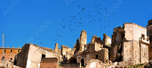 The abandoned village of Craco in Basilicata, Italy photo