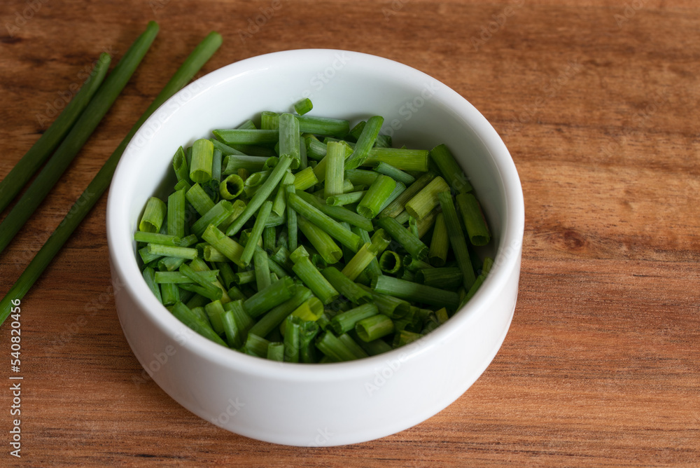Chopped Chives in a Bowl Chopped Chives in a Bowl