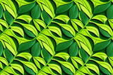 seamless green leaves nature pattern